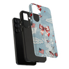 Americana Coquette Cherry Bow Phone Case Printify