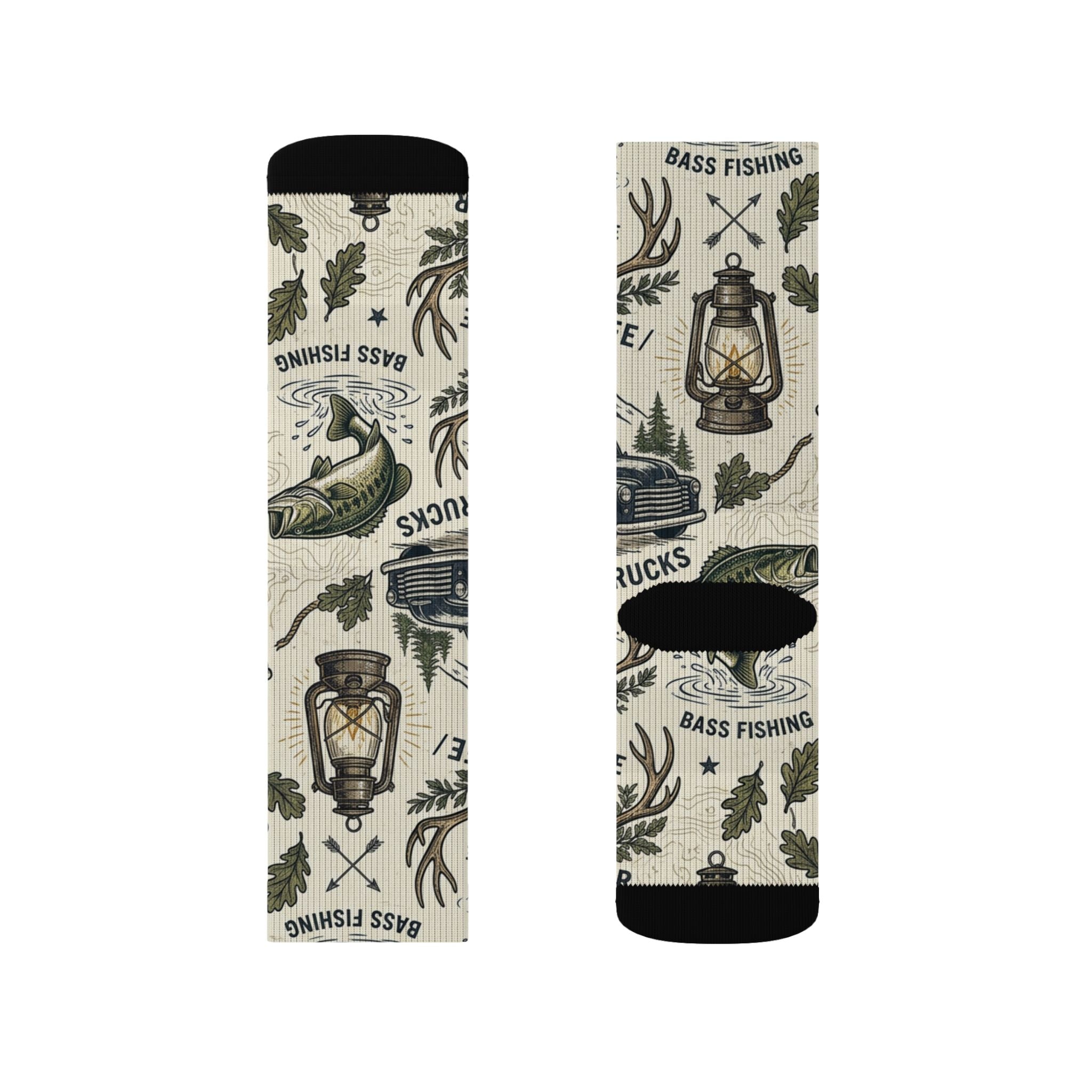 Lucky Buck Outdoors Crew Socks – Hunting & Fishing Adventure Socks Printify