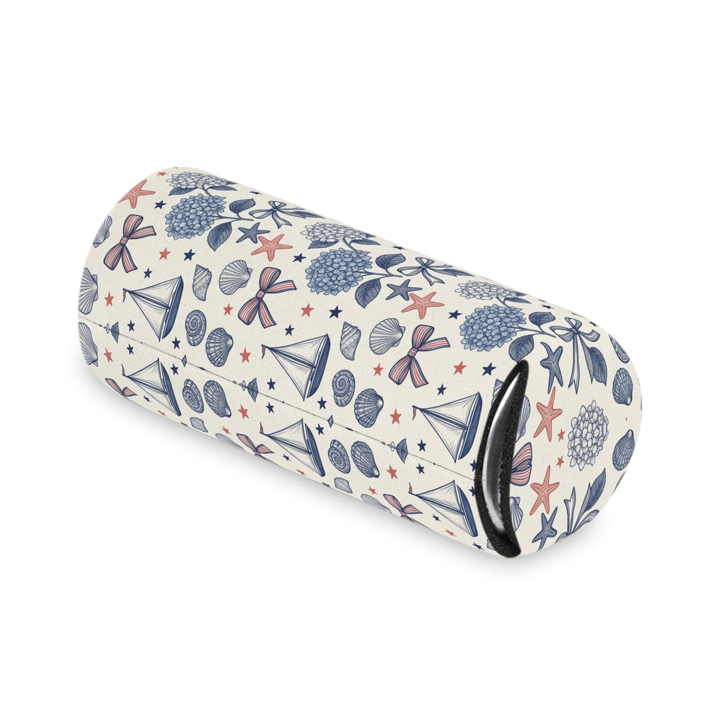 Coastal Americana Hydrangea Can Cooler Printify