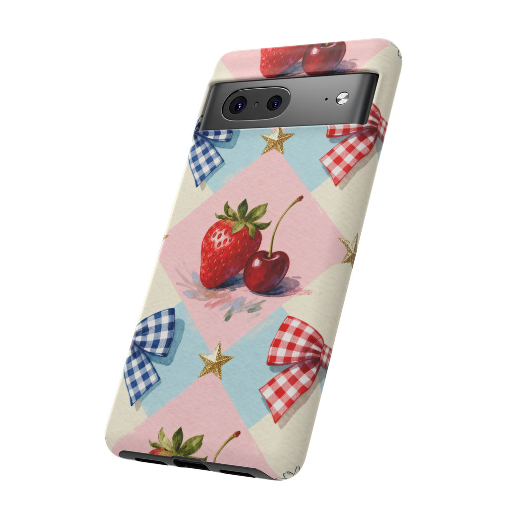Americana Coquette Cherry Picnic Phone Case Printify