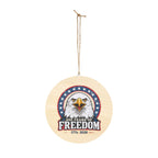 Patriotic Freedom Eagle Wood Sign — Bald Eagle Wall Decor Printify