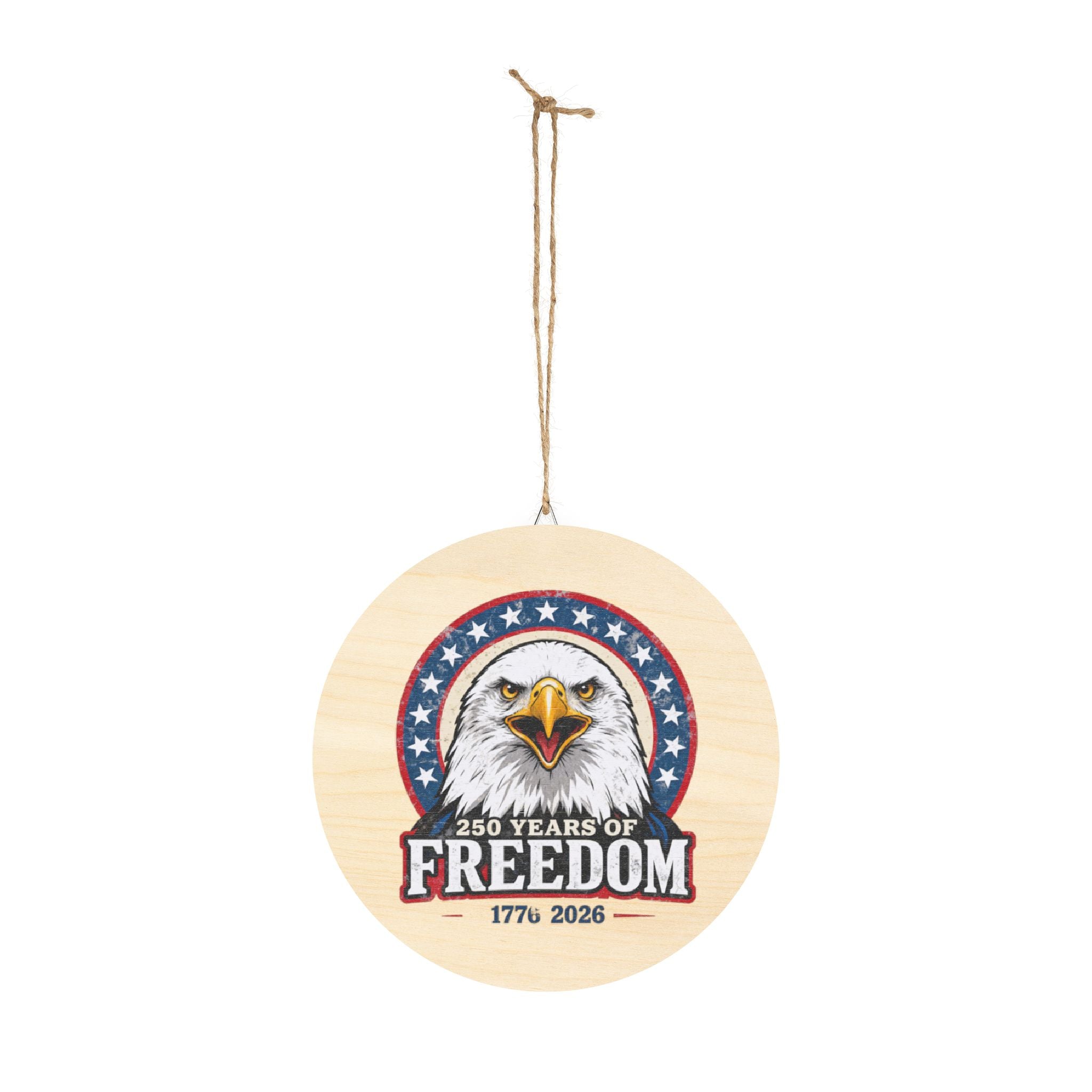Patriotic Freedom Eagle Wood Sign — Bald Eagle Wall Decor Printify