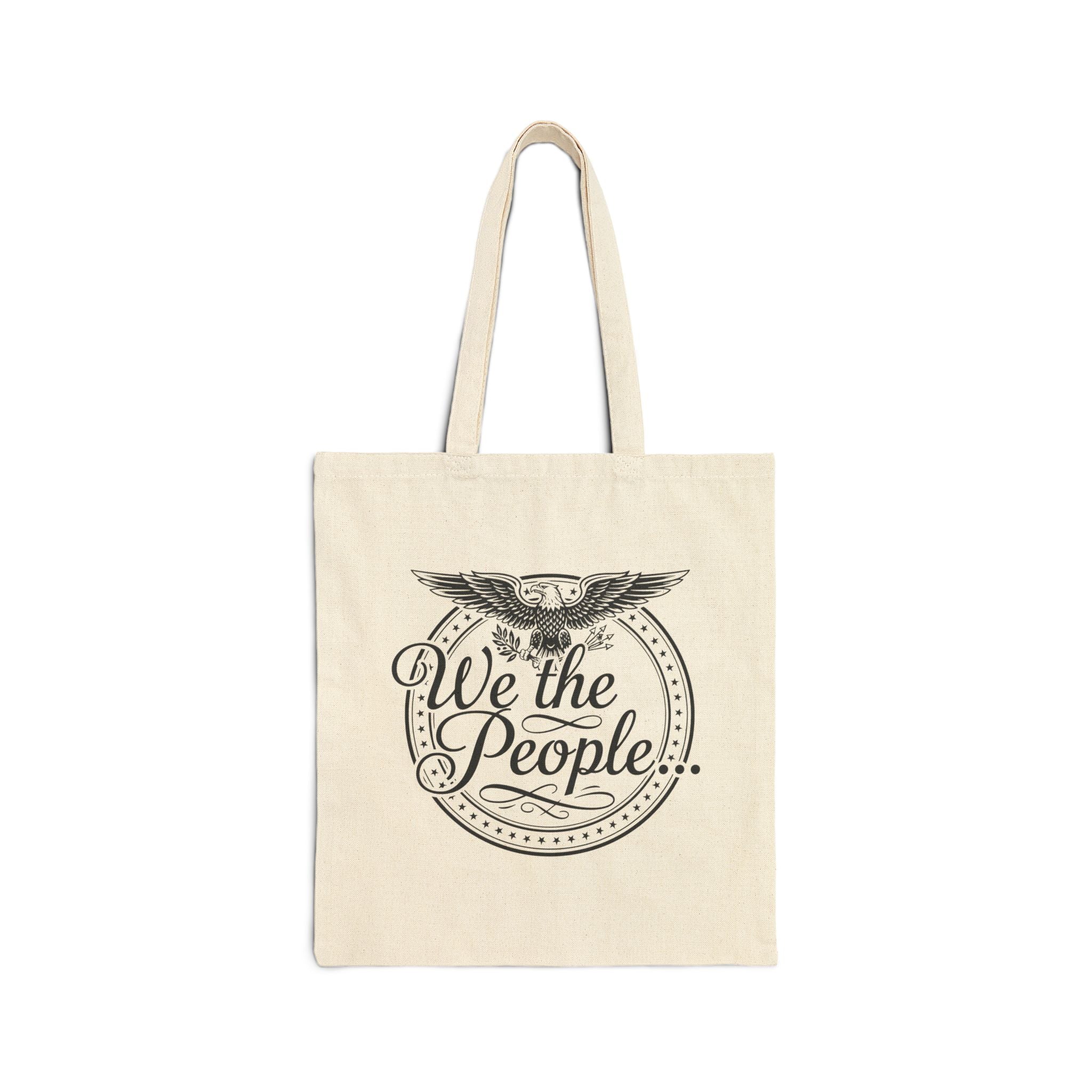 We The People Patriotic Seal Cotton Canvas Tote Bag