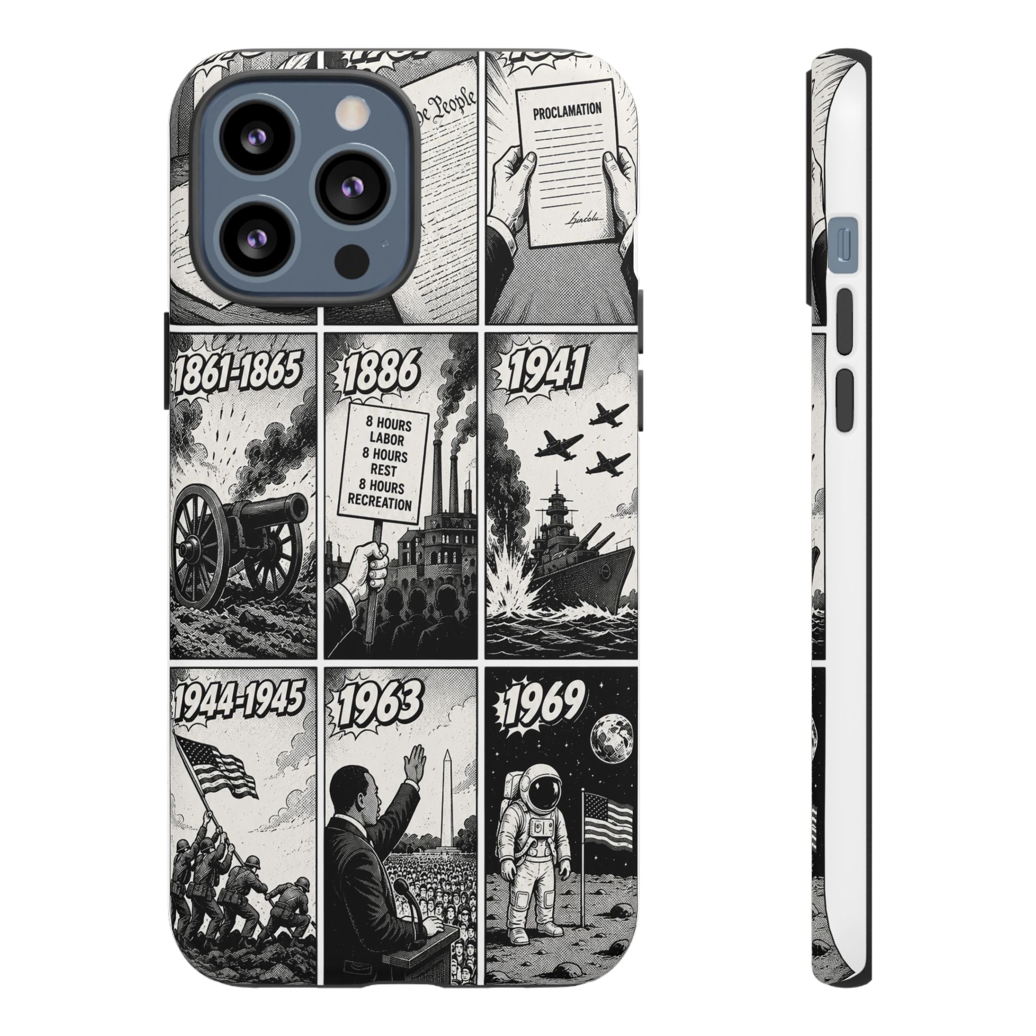 America Through the Ages Comic History Phone Case Printify