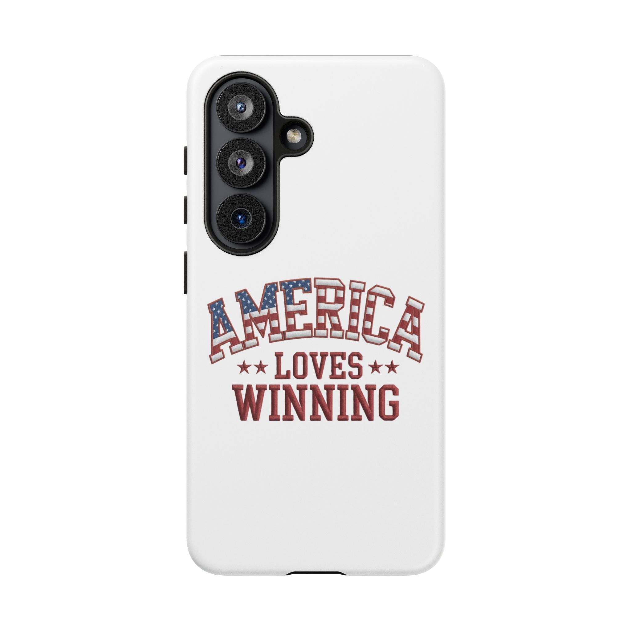 America Loves Winning Patriotic Phone Case – Tough Dual Layer iPhone & Samsung Galaxy S26 Case