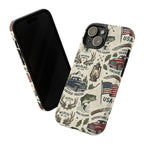 Patriotic Outdoors Phone Case – Bass Fishing & Vintage Americana Case Printify