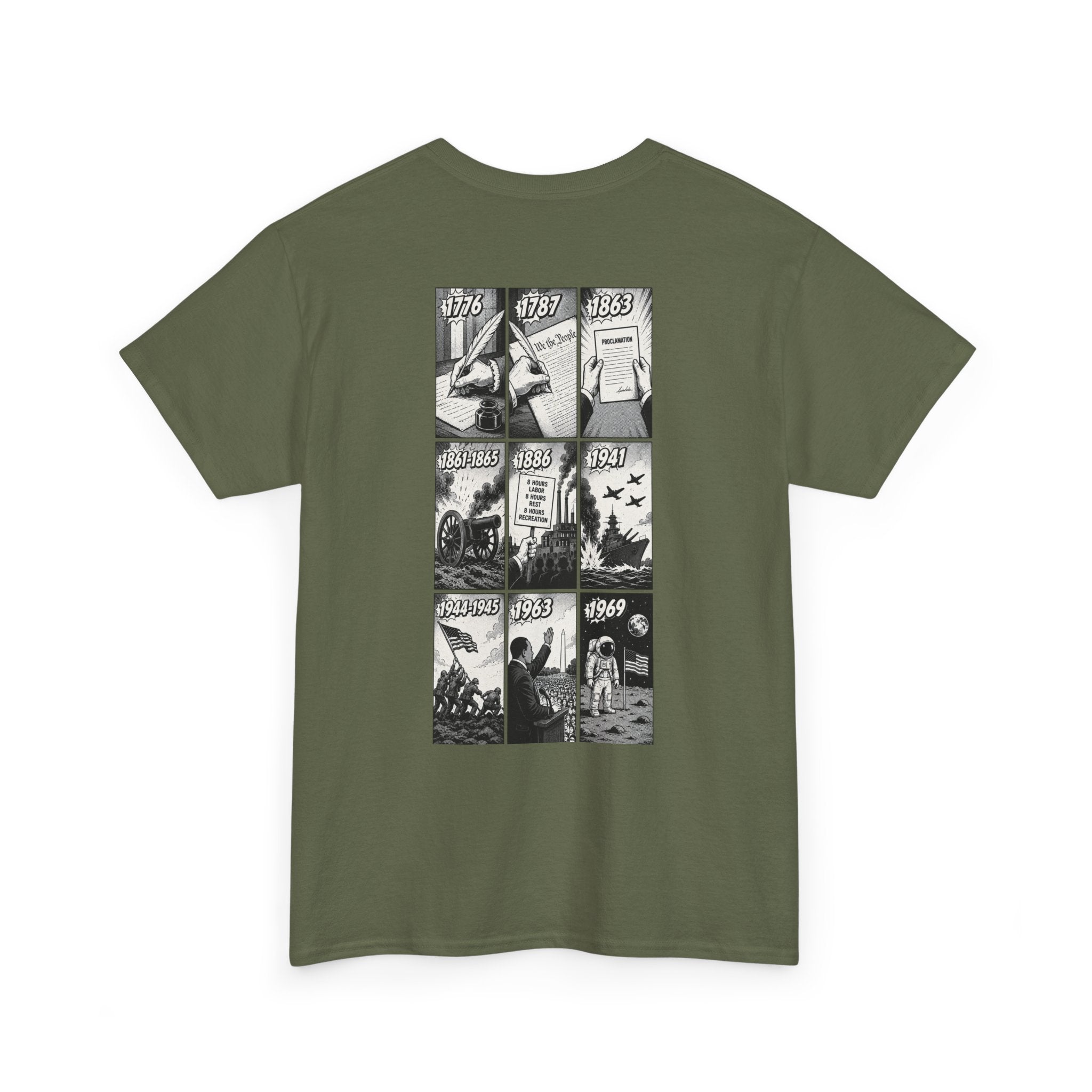 America Comic Book History T-Shirt Printify