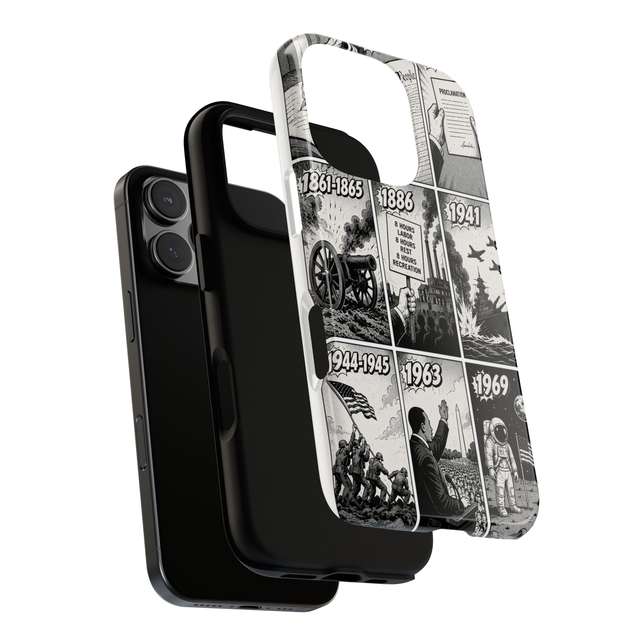 America Through the Ages Comic History Phone Case Printify