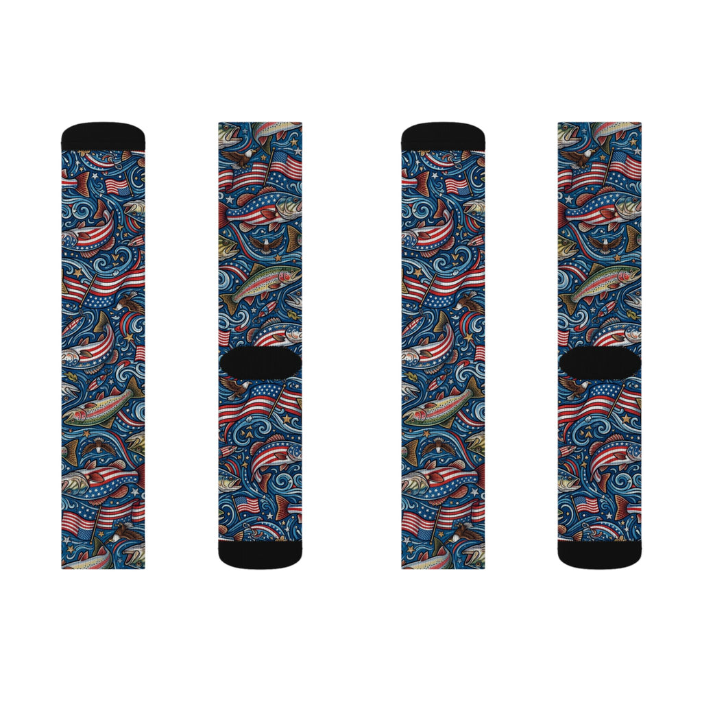 American Angler Performance Crew Socks – Patriotic Fishing Socks Printify
