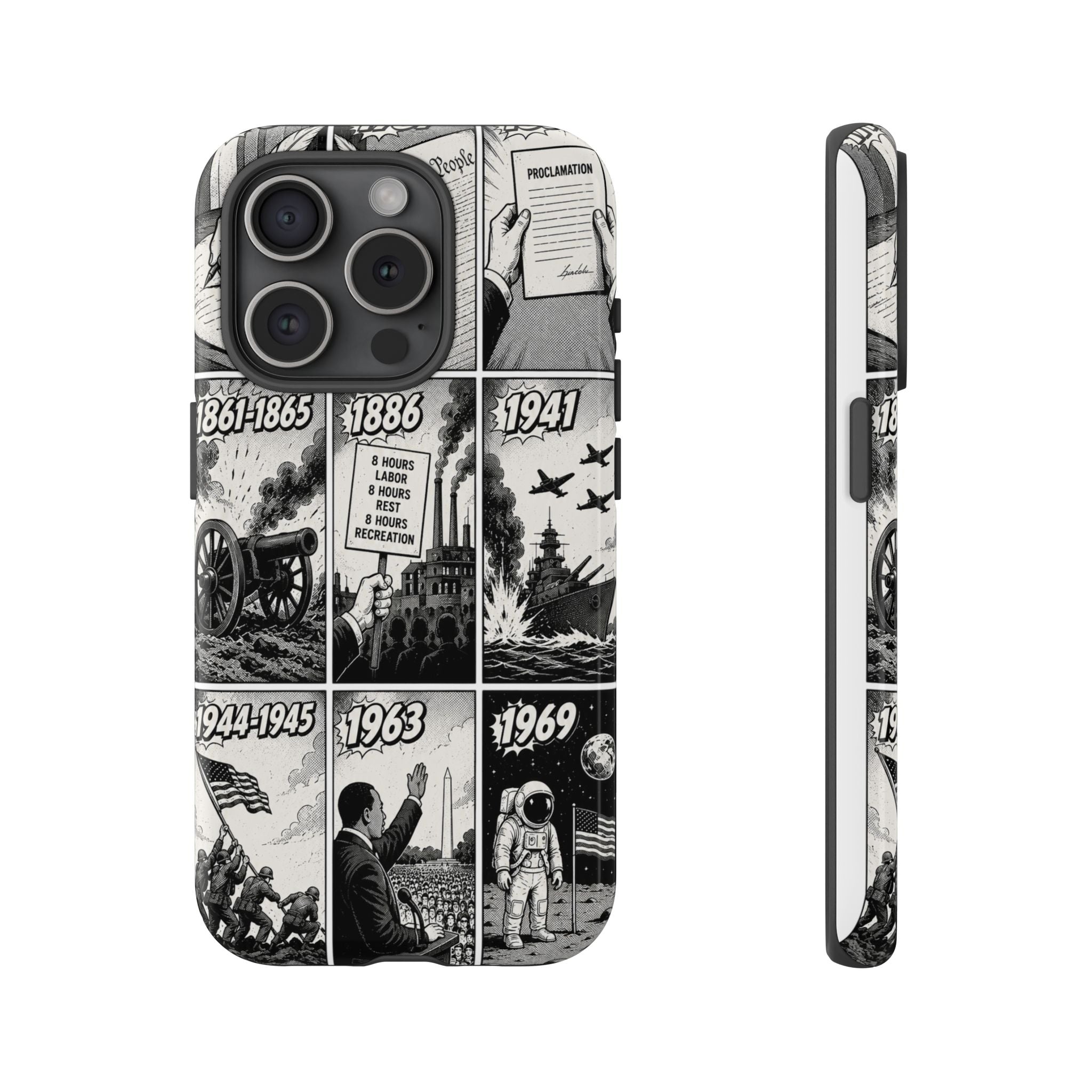 America Through the Ages Comic History Phone Case Printify