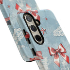 Americana Coquette Cherry Bow Phone Case Printify