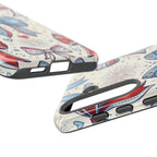 Patriotic Coquette Bows Phone Case – Americana Ribbon & Fireworks Design Printify