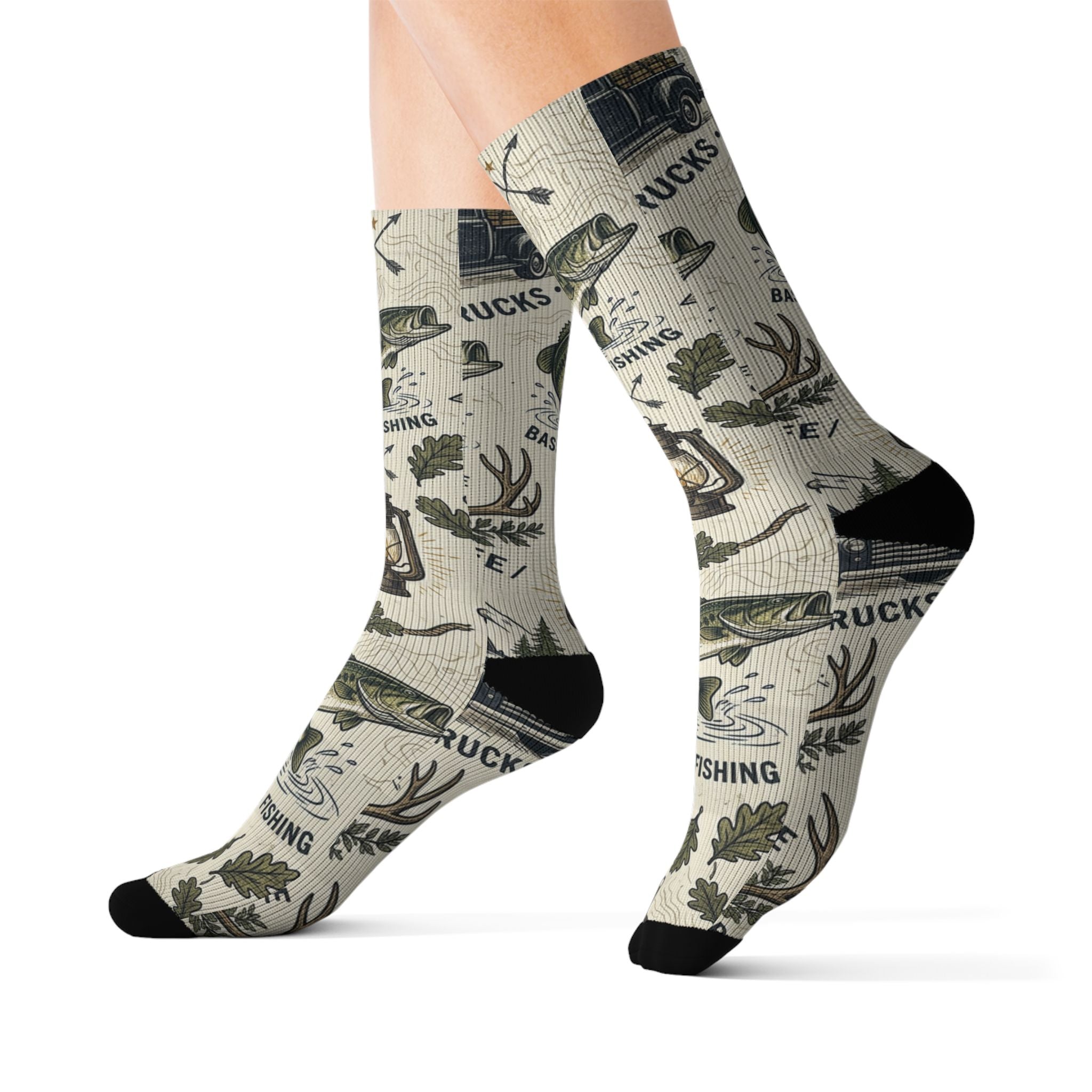 Lucky Buck Outdoors Crew Socks – Hunting & Fishing Adventure Socks Printify
