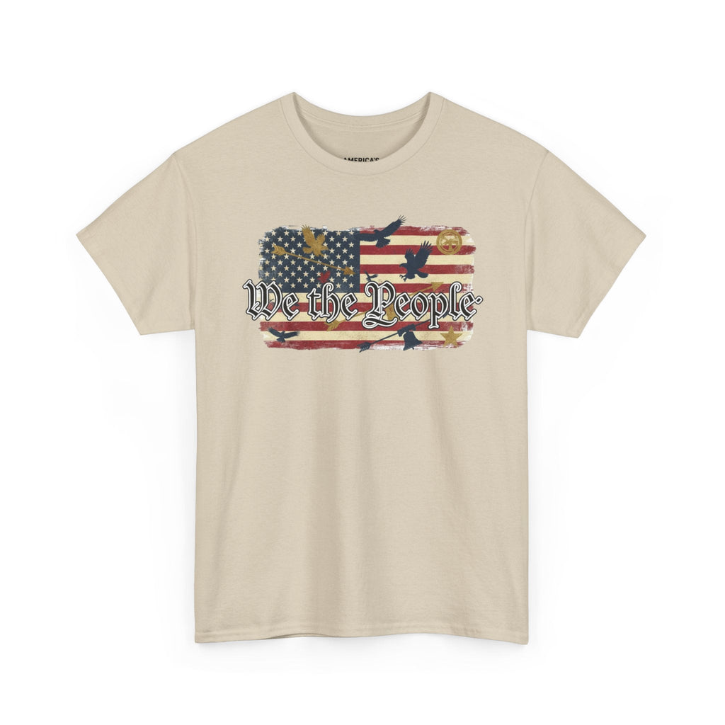 We The People American Flag Patriotic T-Shirt – Unisex Heavy Cotton Tee Printify