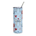 Bows & Fireworks 20oz Stainless Steel Tumbler — Patriotic Ribbon Fireworks Travel Mug Printify