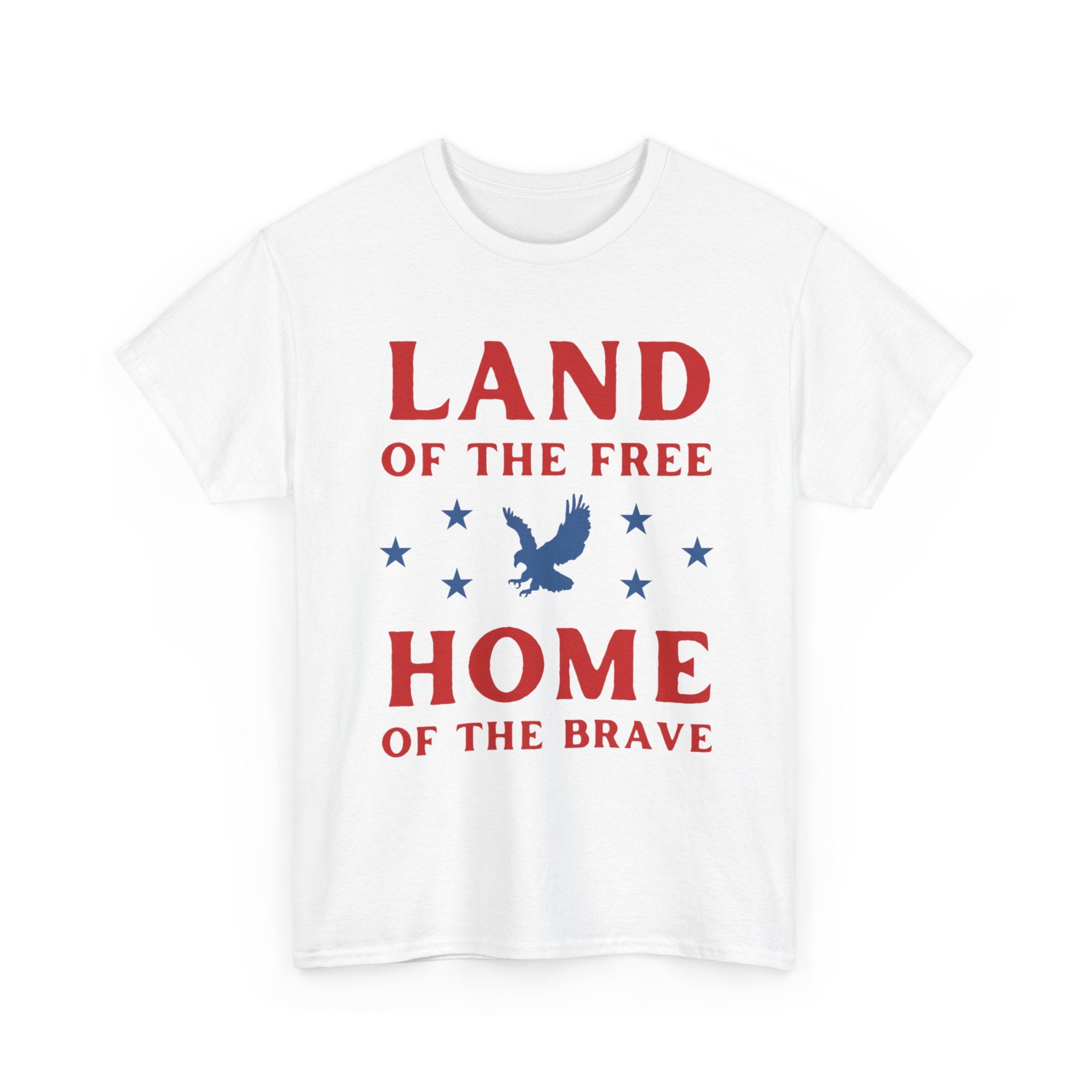 Land of the Free Home of the Brave Eagle Patriotic T-Shirt – Light Colors USA Tee