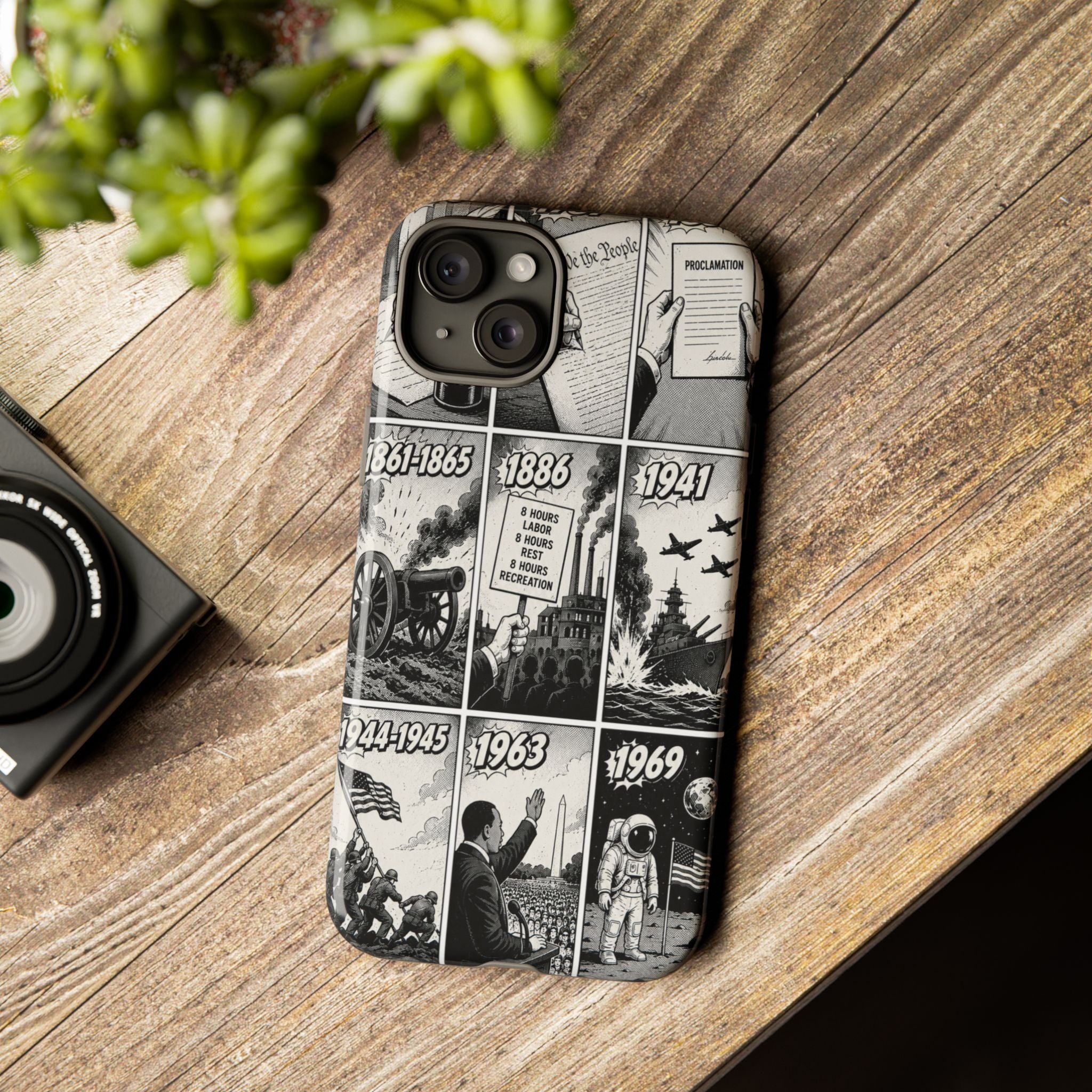 America Through the Ages Comic History Phone Case Printify