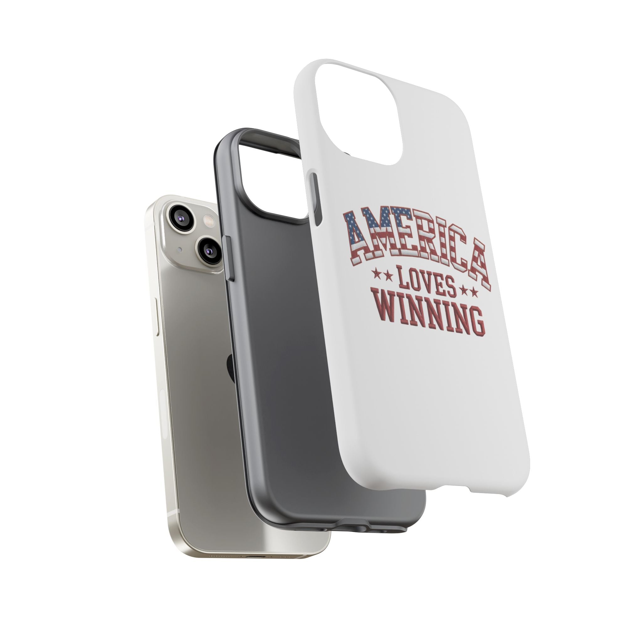America Loves Winning Patriotic Phone Case – Tough Dual Layer iPhone & Samsung Galaxy S26 Case