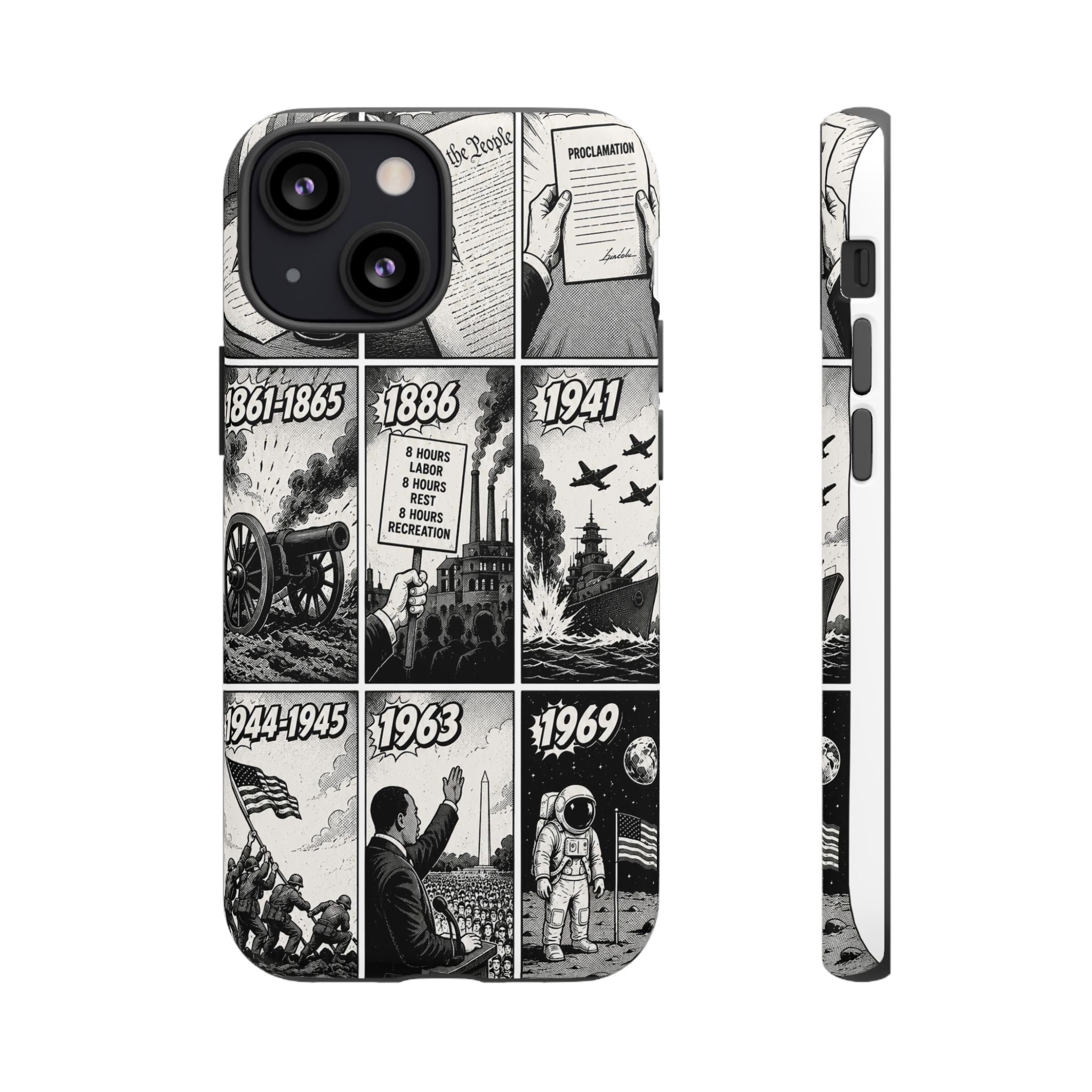 America Through the Ages Comic History Phone Case Printify