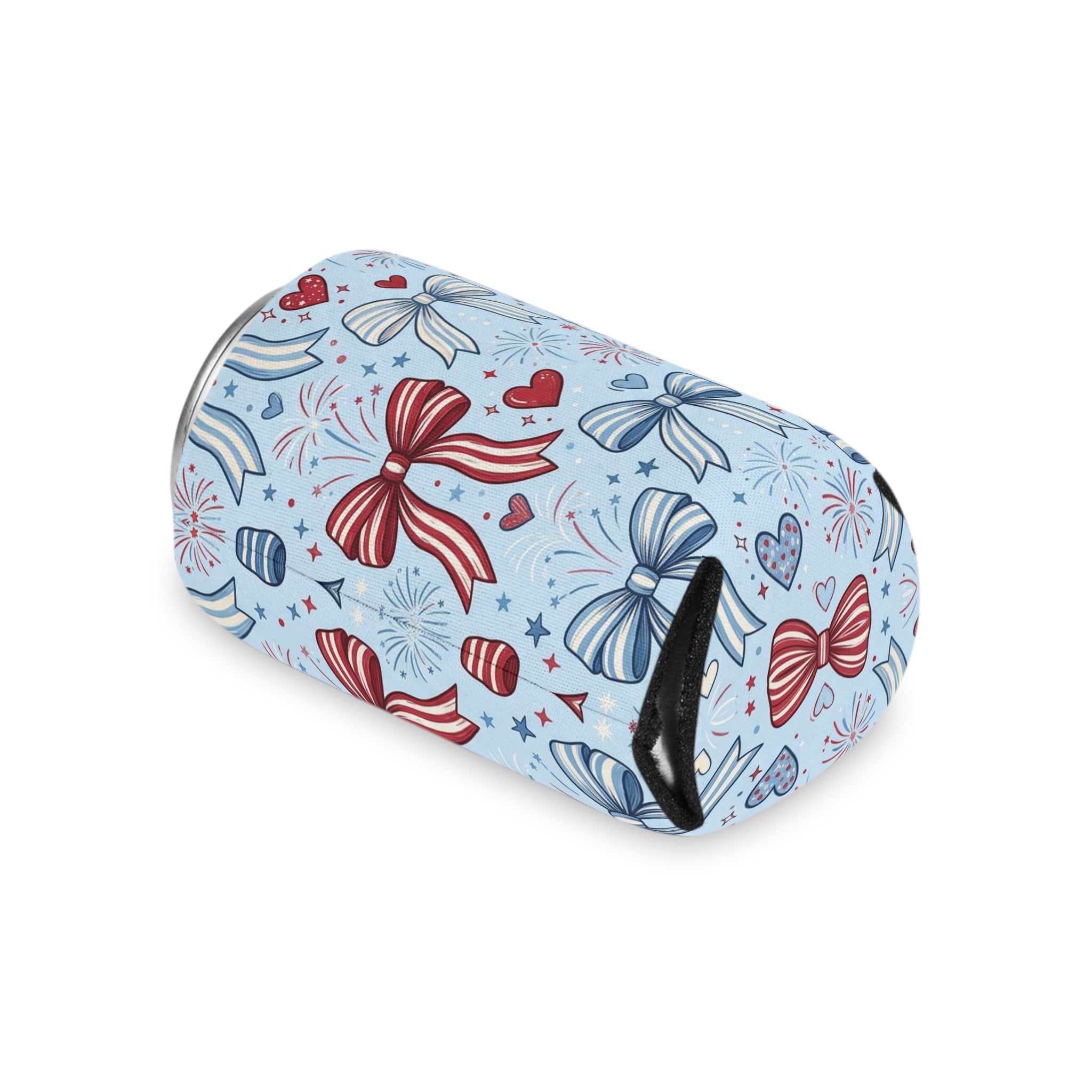 Patriotic Coquette Bows Can Cooler Printify