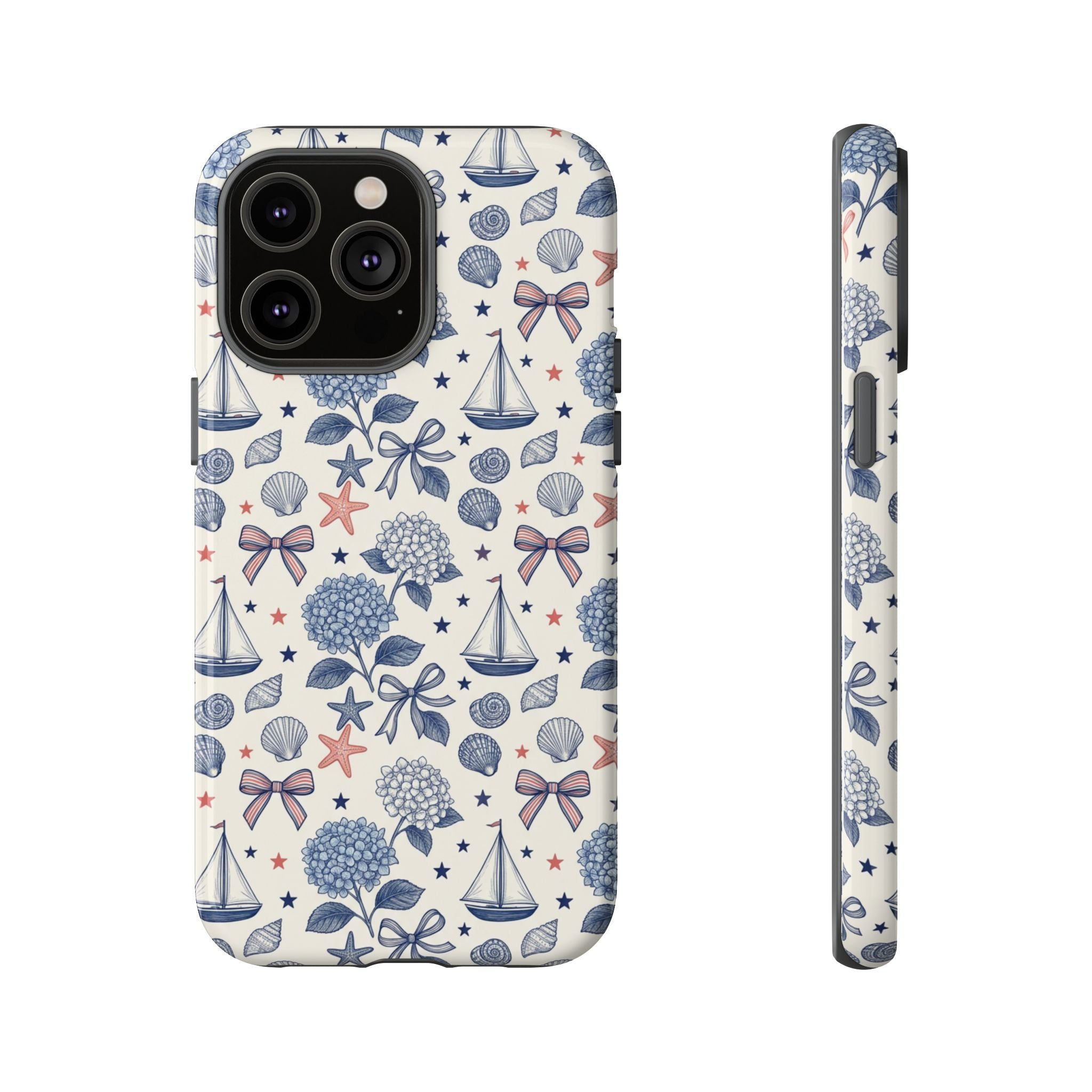 Coastal Americana Hydrangea Phone Case Printify