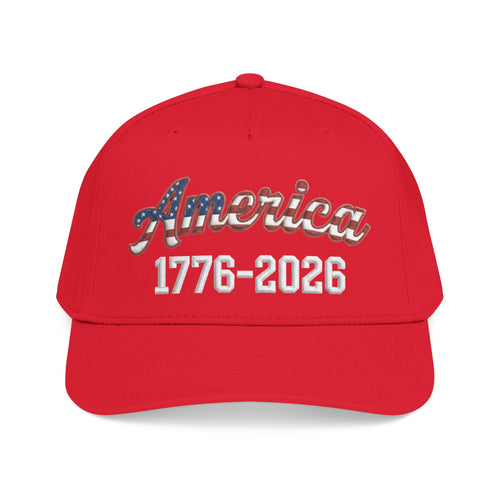 "America 1776–2026" Patriotic Baseball Cap – American Flag Snapback Hat (Dark Colors)