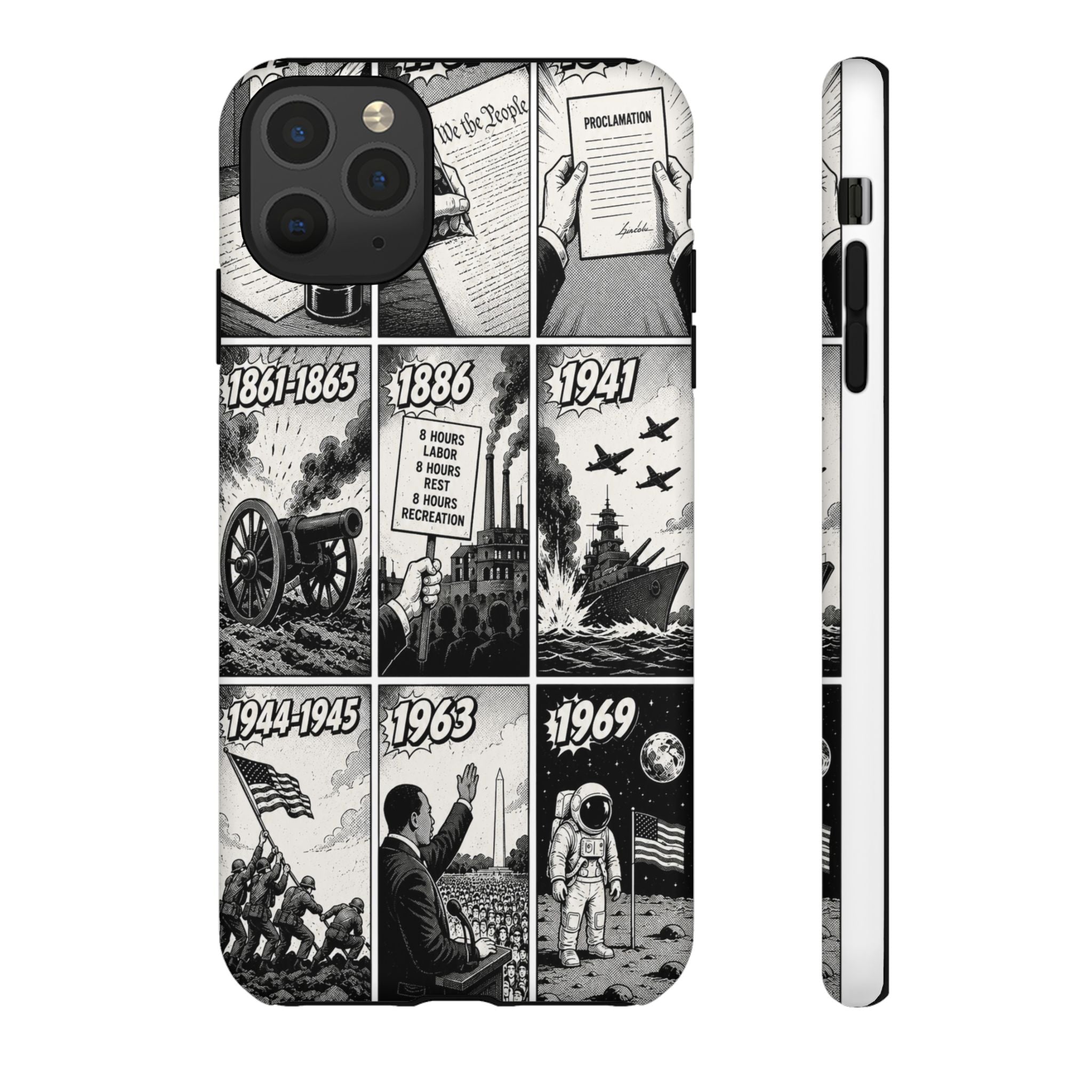 America Through the Ages Comic History Phone Case Printify