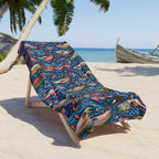 American Bass Beach Towel — Patriotic Fishing Print Printify