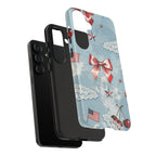 Americana Coquette Cherry Bow Phone Case Printify