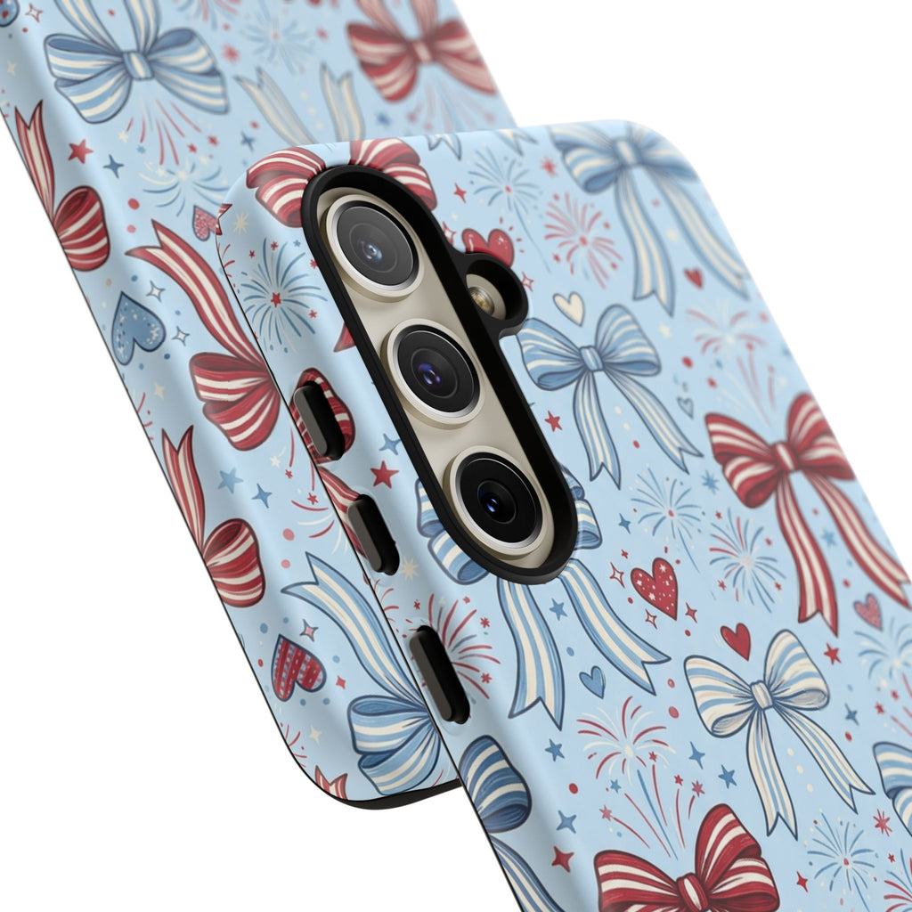 Patriotic Coquette Bows & Fireworks Phone Case Printify