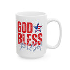 God Bless the USA Ceramic Mug — Patriotic American Flag Coffee Cup (11oz & 15oz)