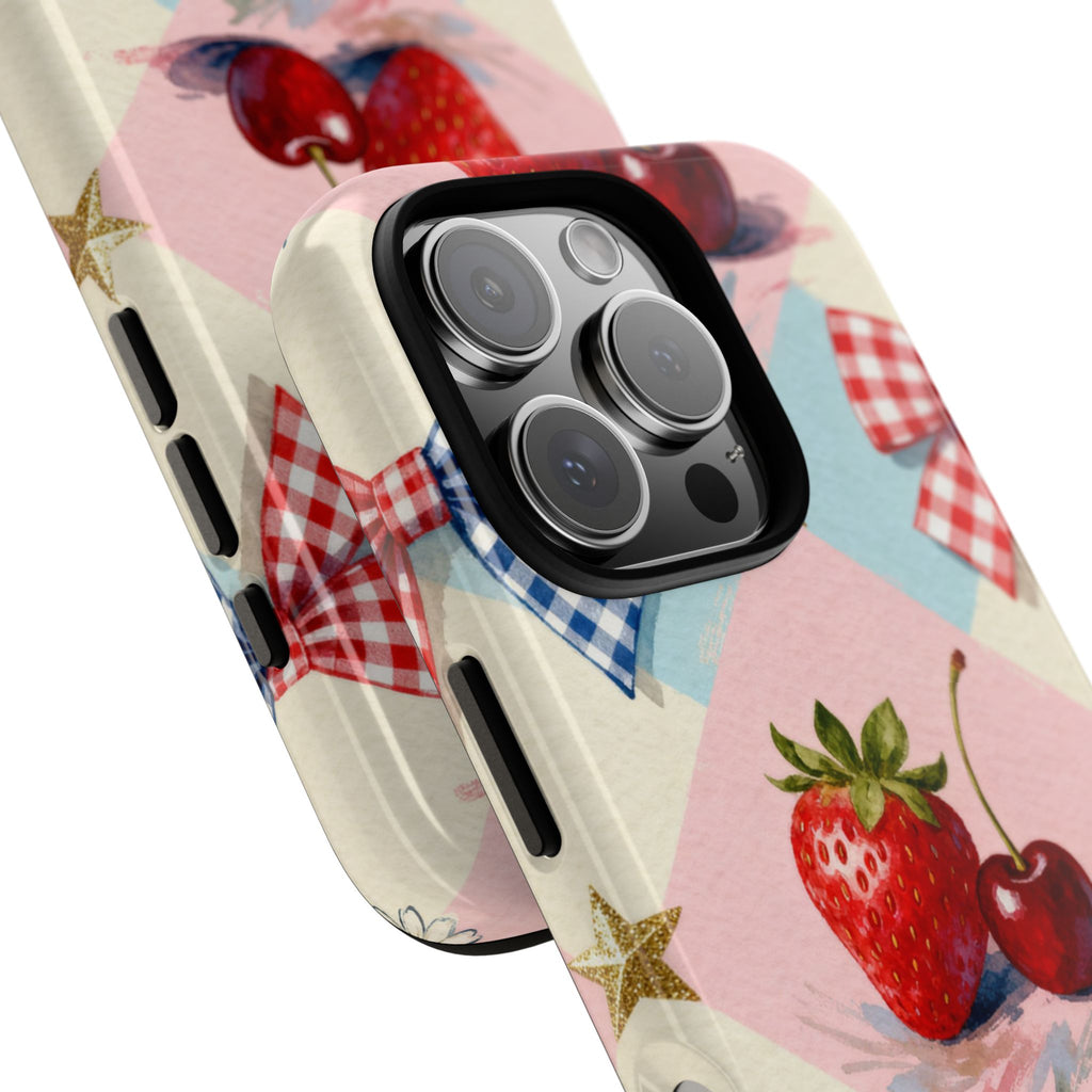 Americana Coquette Cherry Picnic Phone Case Printify