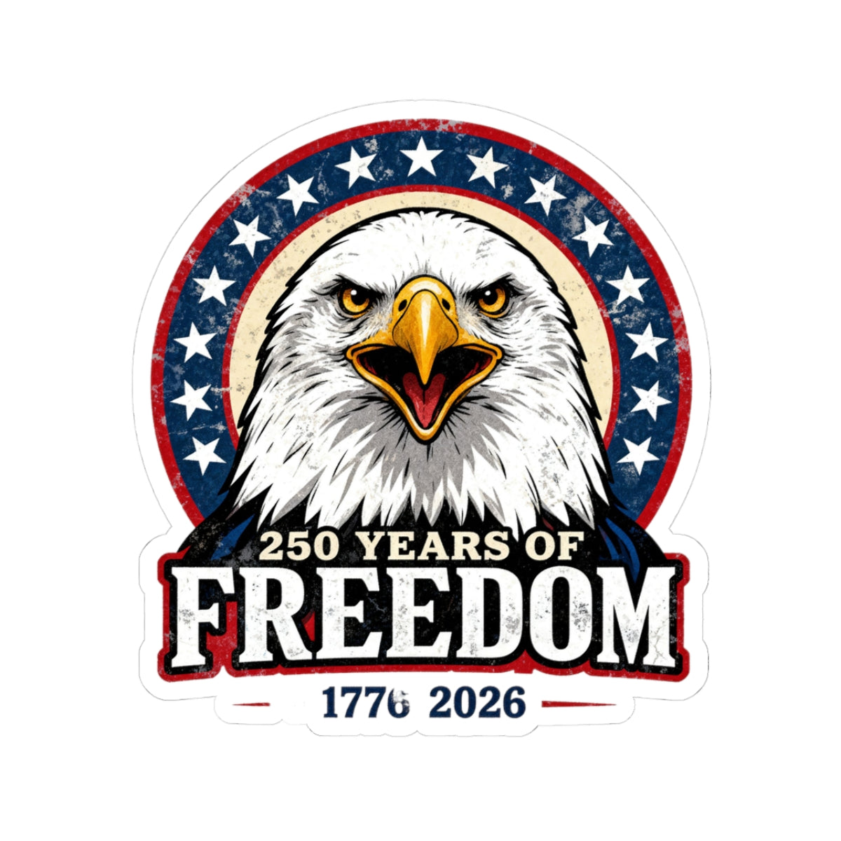 Patriotic Bald Eagle Sticker — Freedom Eagle Kiss-Cut Sticker Printify