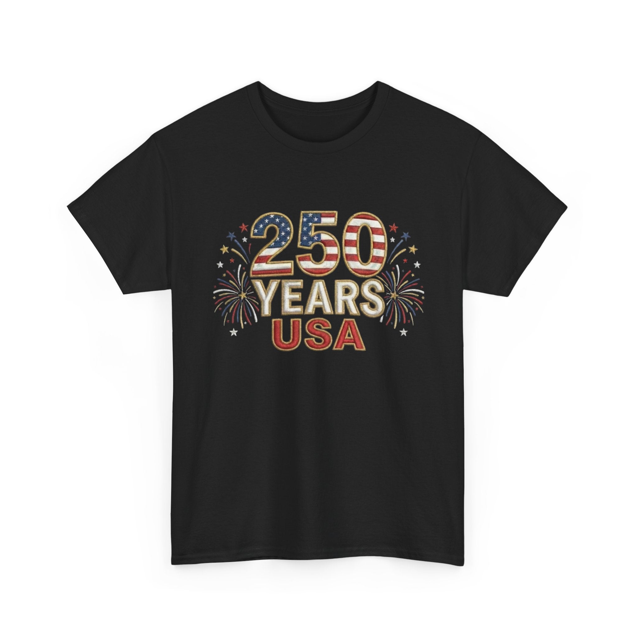 "250 YEARS" Patriotic Unisex Cotton T-Shirt – Gildan 5000 Heavy Tee