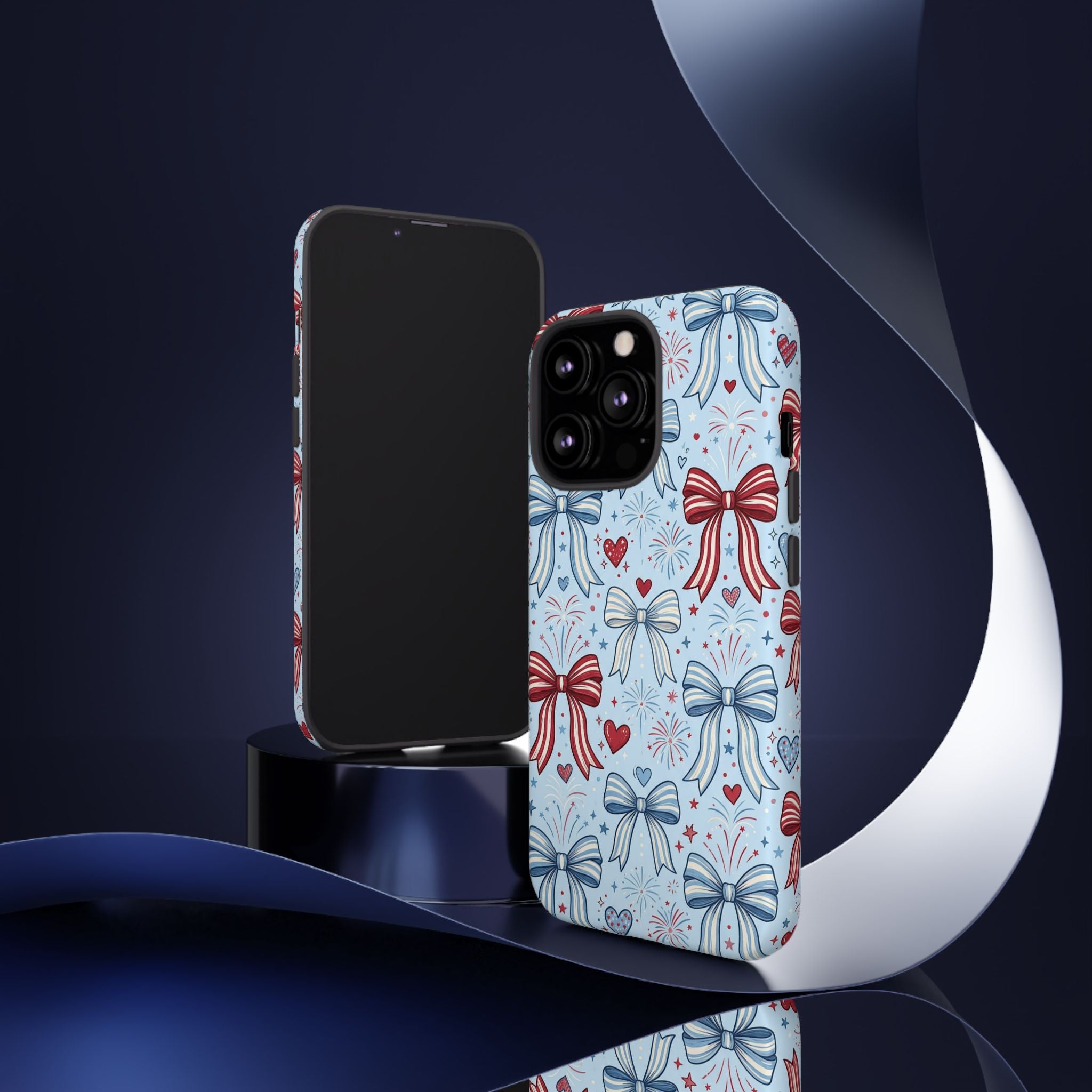 Patriotic Coquette Bows & Fireworks Phone Case Printify