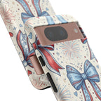 Patriotic Coquette Bows Phone Case – Americana Ribbon & Fireworks Design Printify