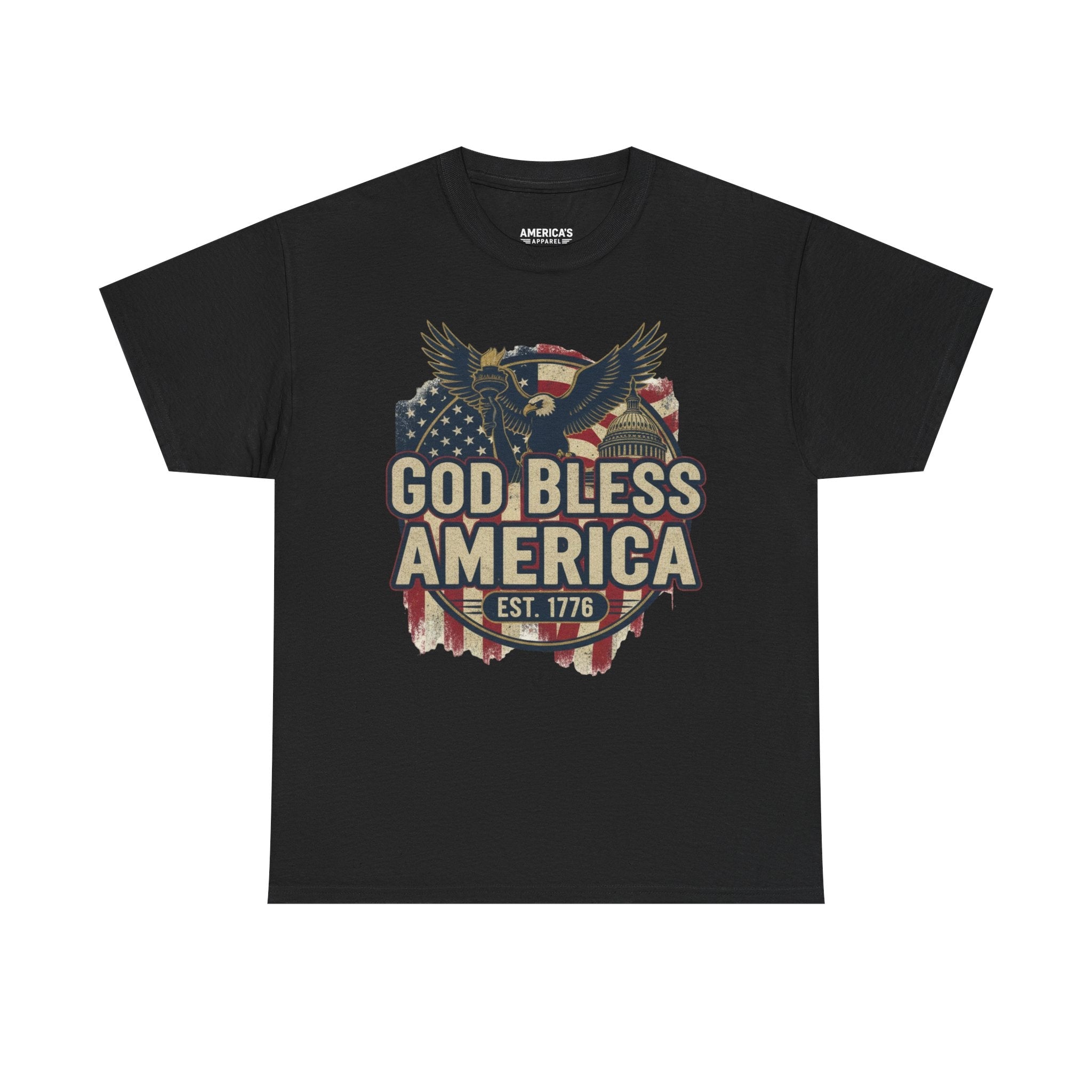God Bless America 1776 Patriotic T-Shirt – Vintage American Heritage Tee Printify