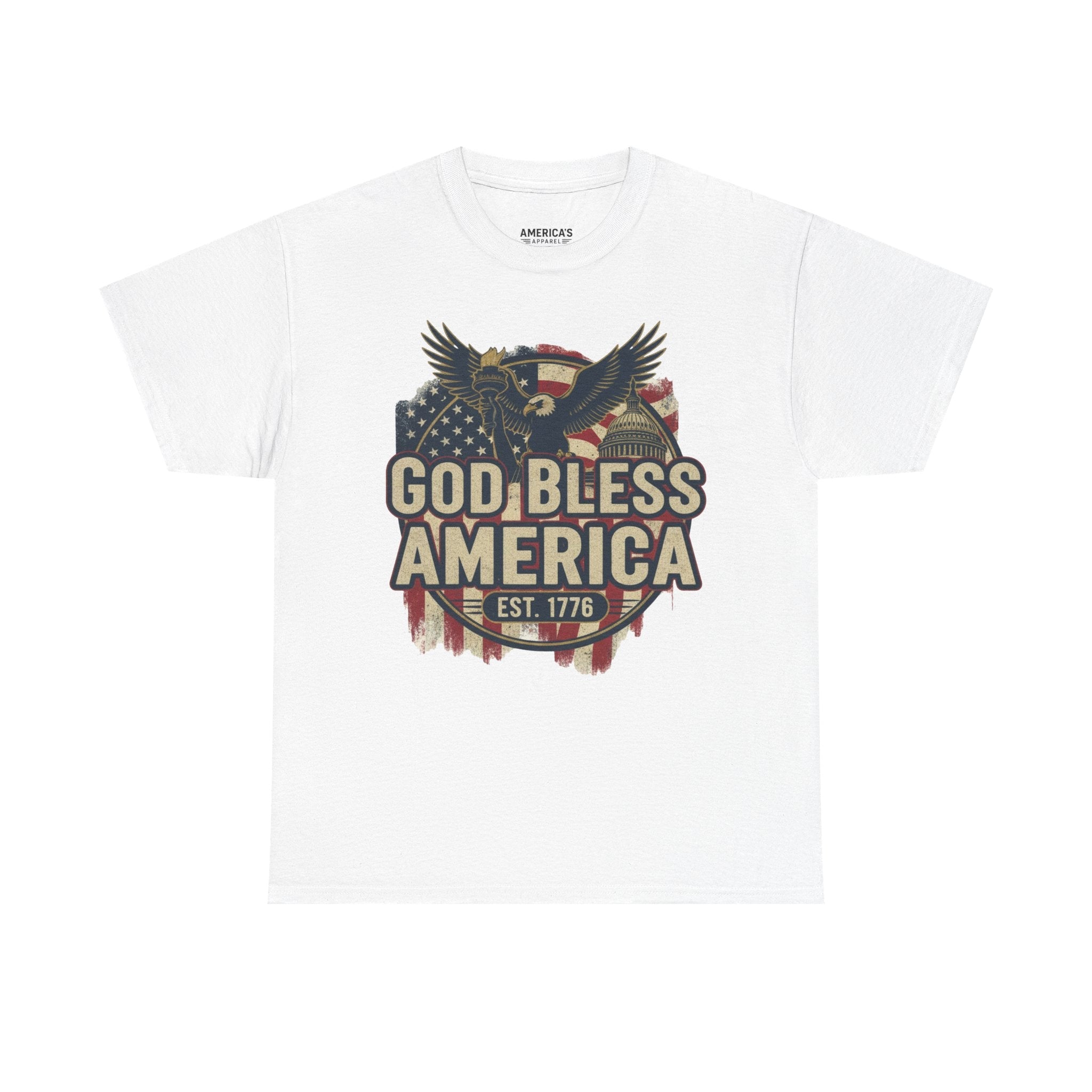 God Bless America 1776 Patriotic T-Shirt – Vintage American Heritage Tee Printify