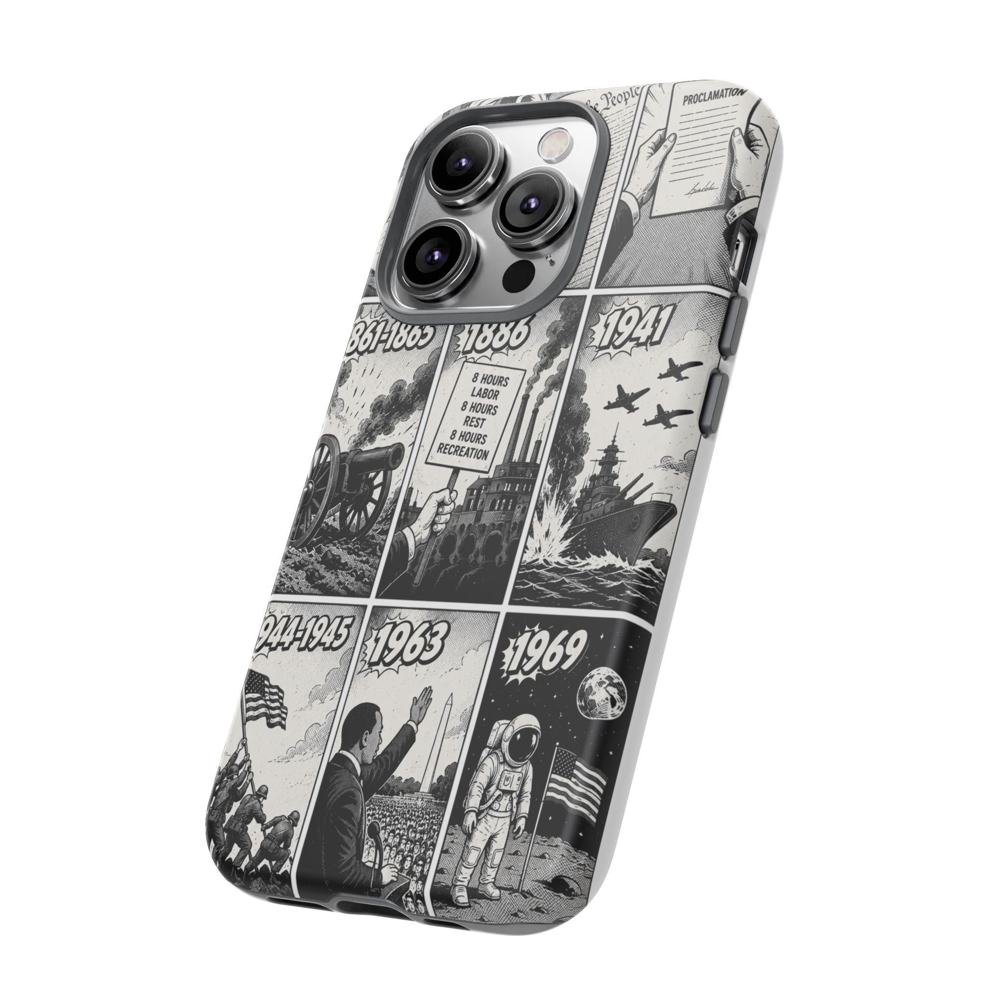 America Through the Ages Comic History Phone Case Printify