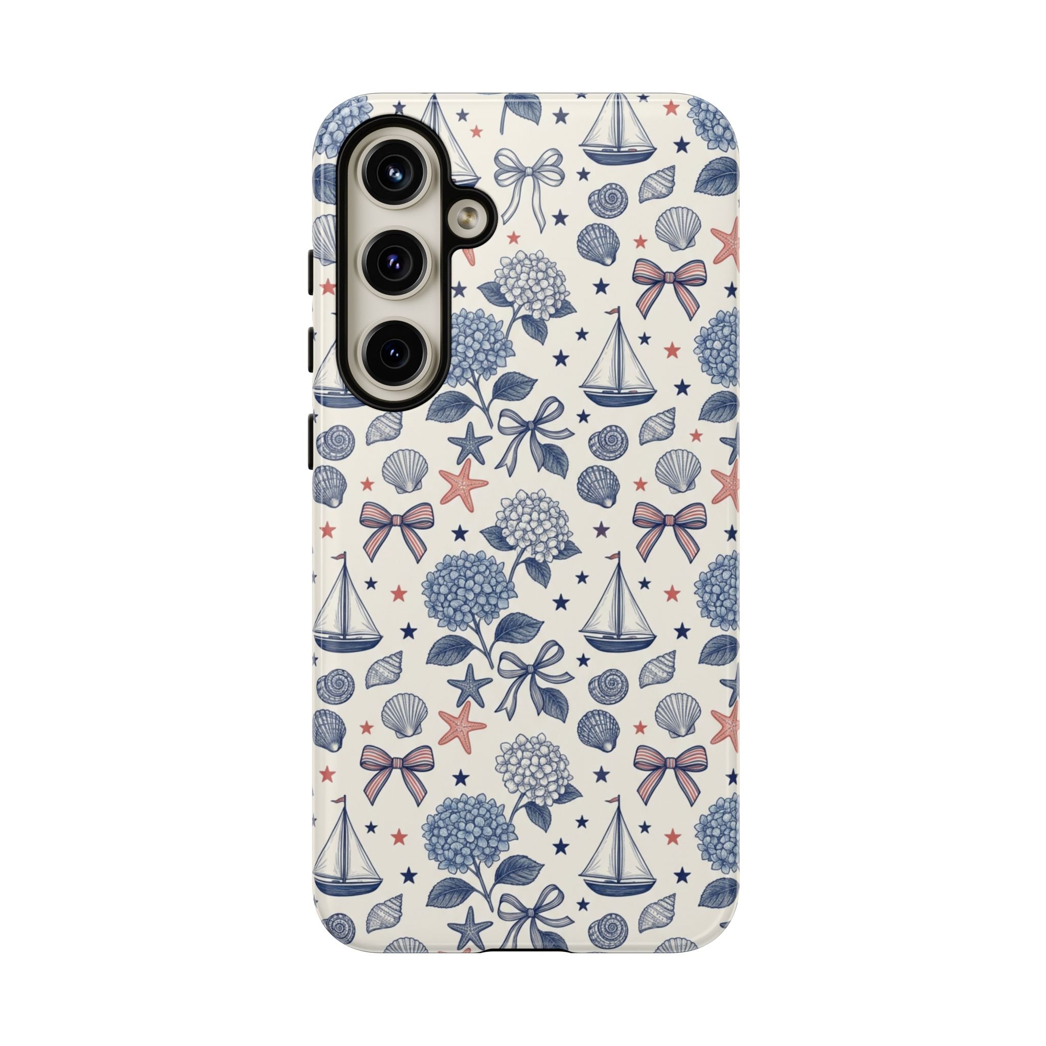 Coastal Americana Hydrangea Phone Case Printify