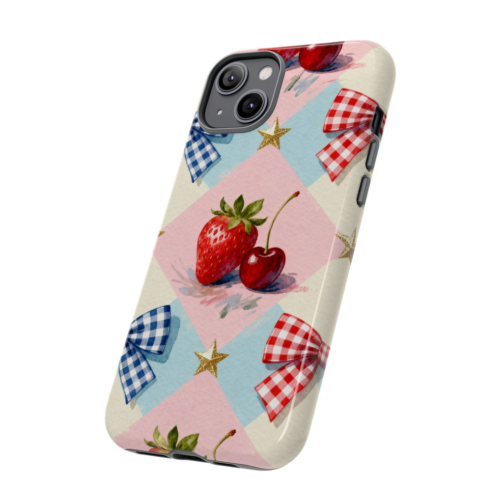 Americana Coquette Cherry Picnic Phone Case Printify