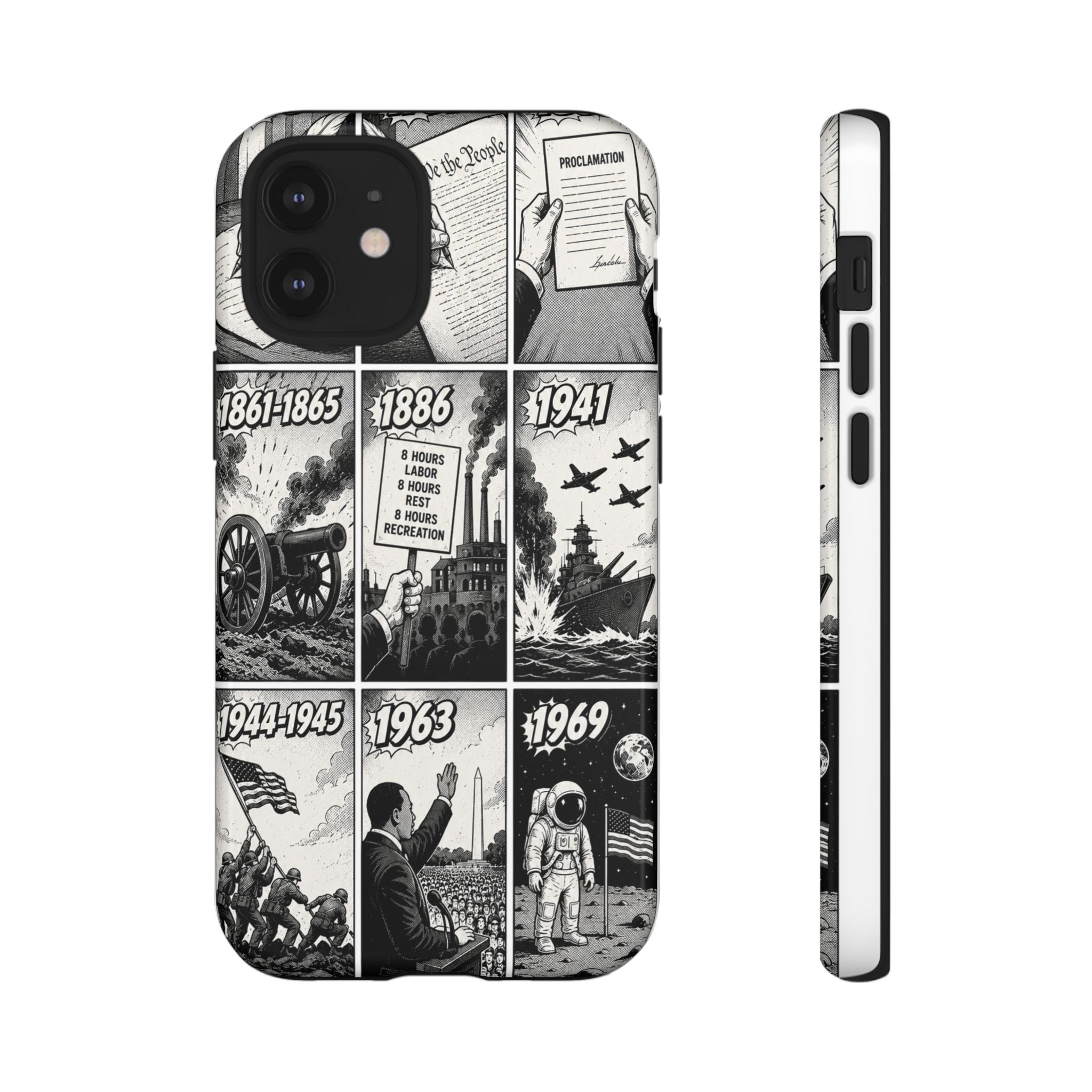 America Through the Ages Comic History Phone Case Printify