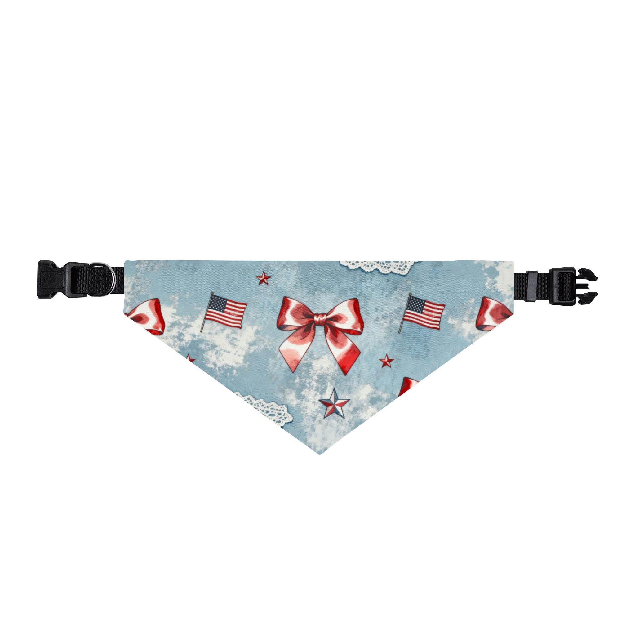 Coquette Americana Dog Bandana – Patriotic Bow Pet Bandana Printify