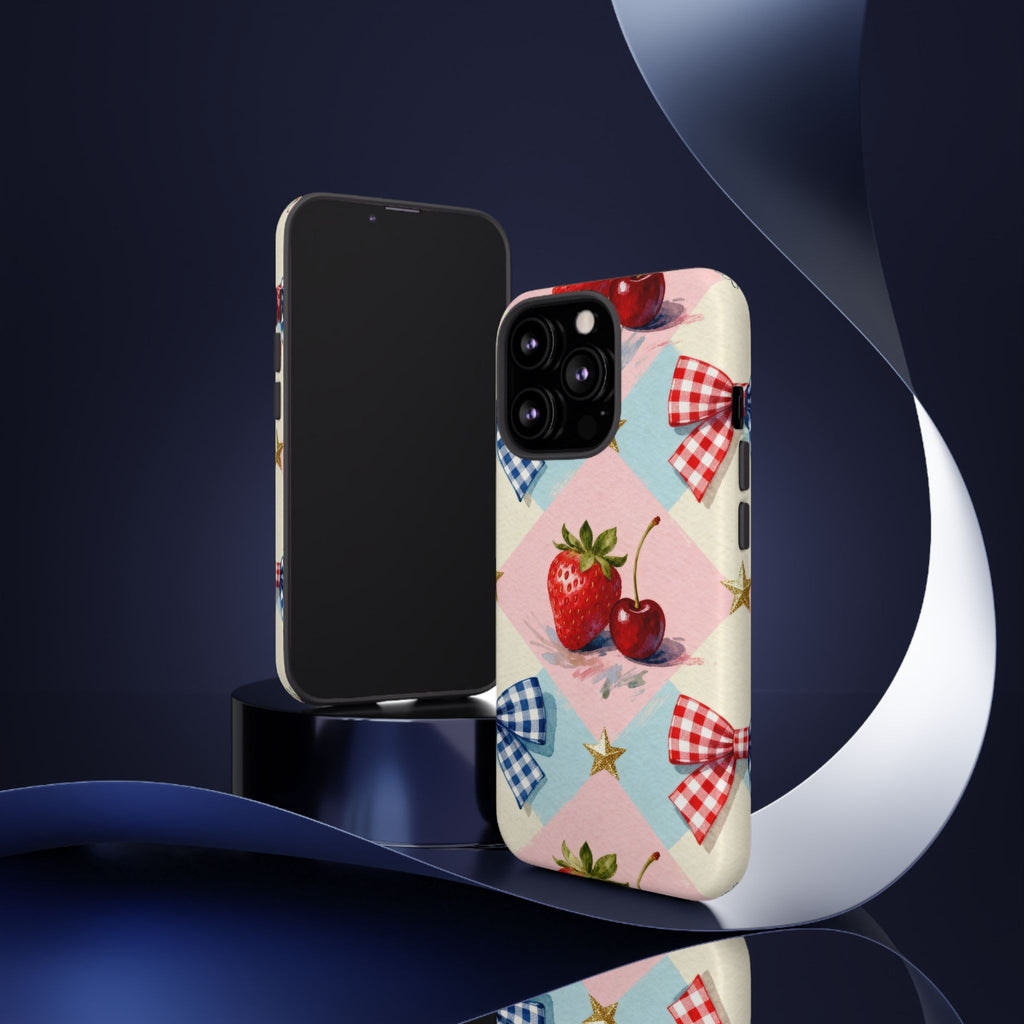 Americana Coquette Cherry Picnic Phone Case Printify