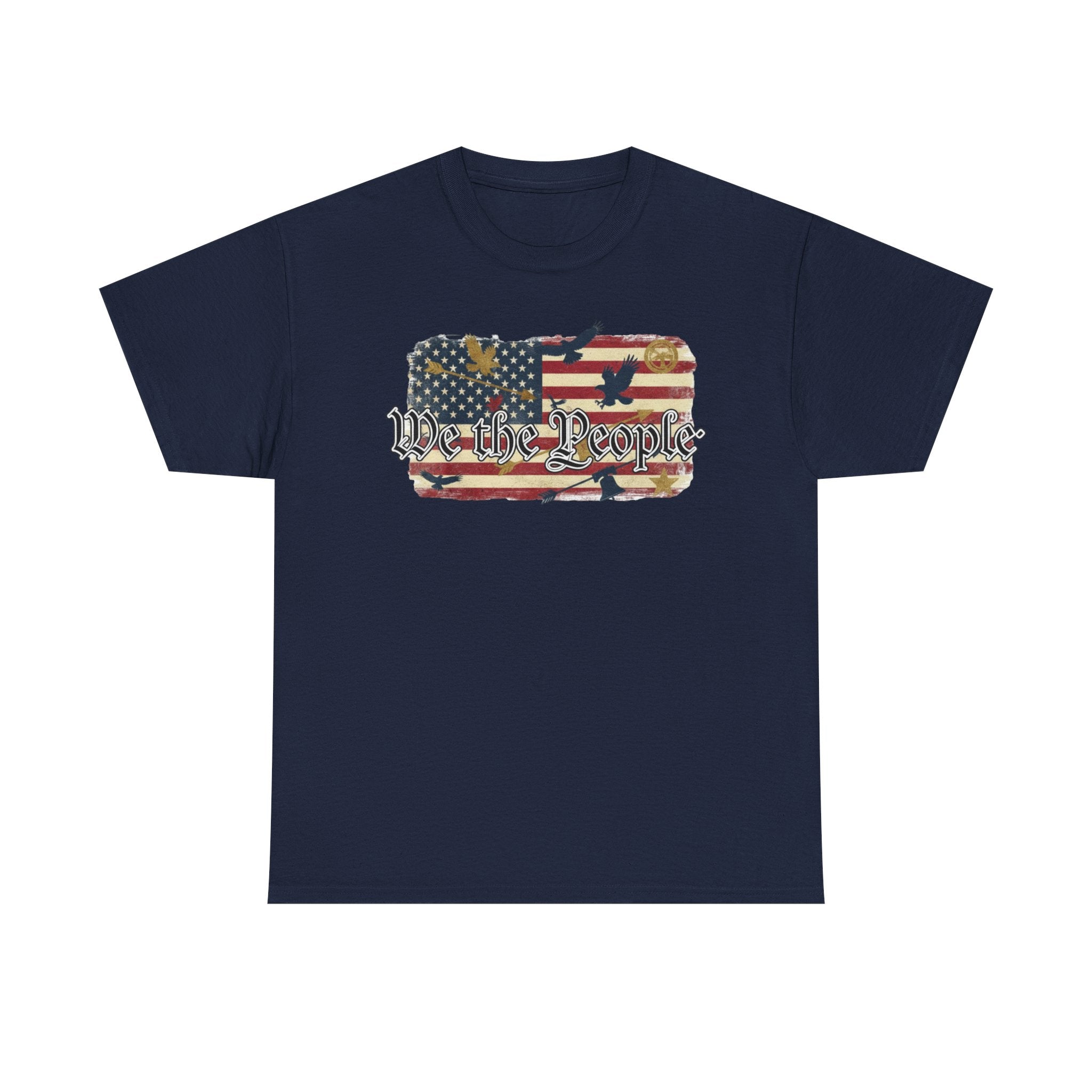 We The People American Flag Patriotic T-Shirt – Dark Colors Unisex Heavy Cotton Tee