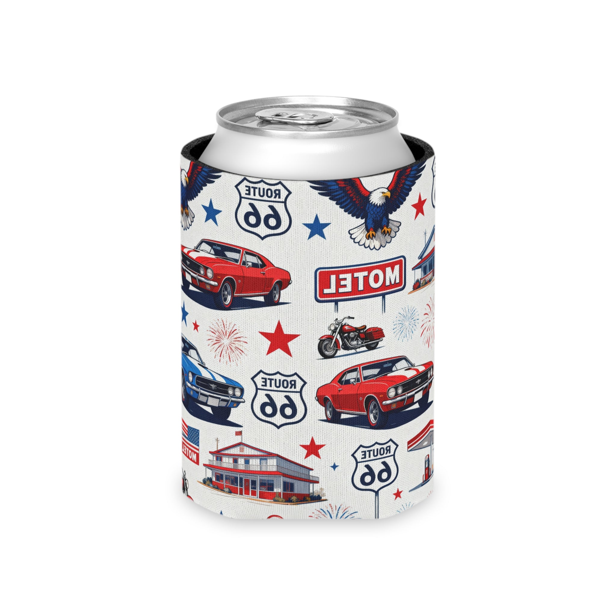 Route 66 Americana Can Cooler Printify