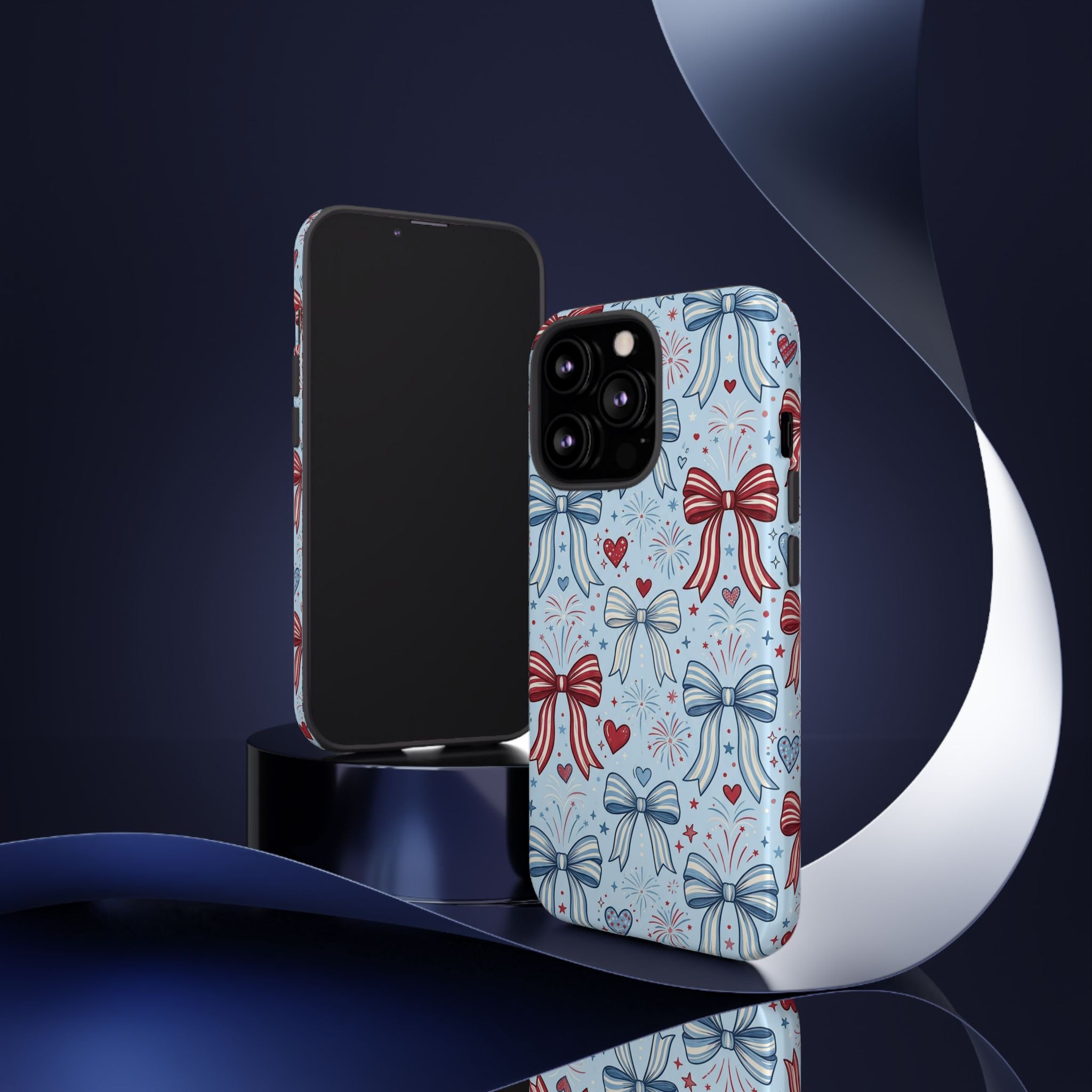 Patriotic Coquette Bows & Fireworks Phone Case Printify
