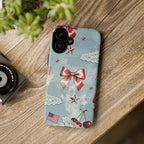 Americana Coquette Cherry Bow Phone Case Printify