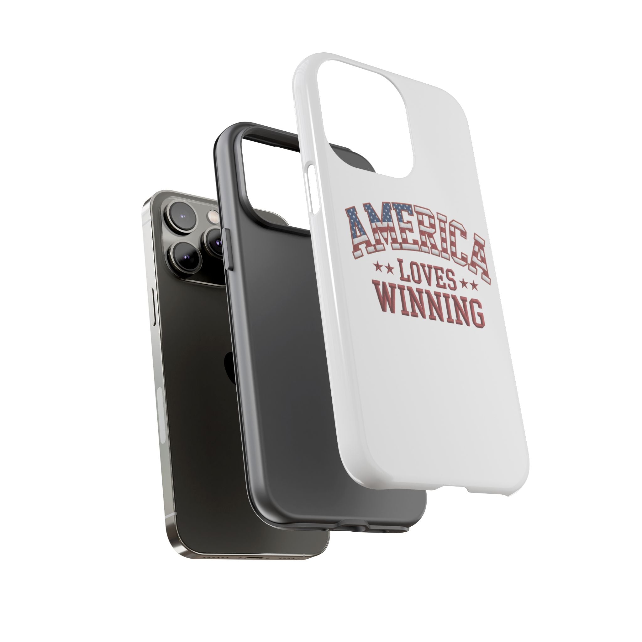 America Loves Winning Patriotic Phone Case – Tough Dual Layer iPhone & Samsung Galaxy S26 Case