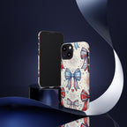 Patriotic Coquette Bows Phone Case – Americana Ribbon & Fireworks Design Printify